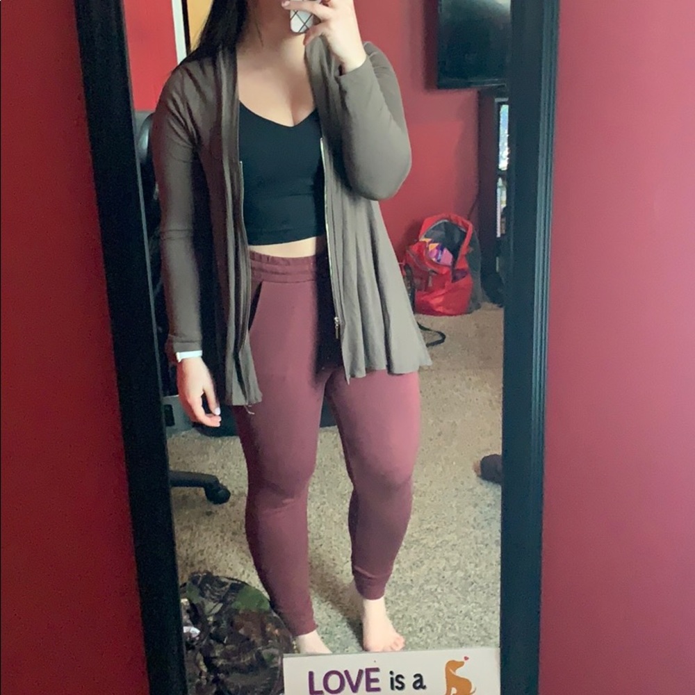 Super soft dark green cardigan!